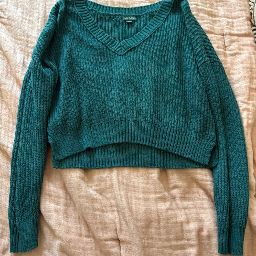 Wild Fable Teal V-Neck Sweater
